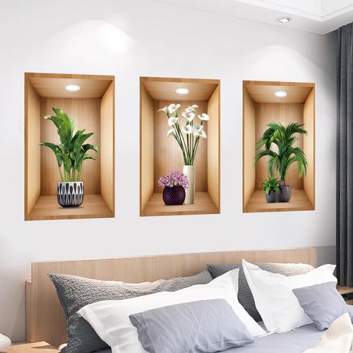 3D Plant Wall Stickers (Set of 3)