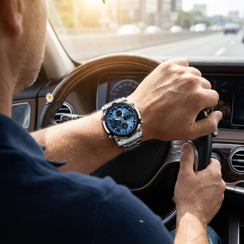 Mens Military Watch  Analog-Digital Display Waterproof  Shock-Resistant 🛡️