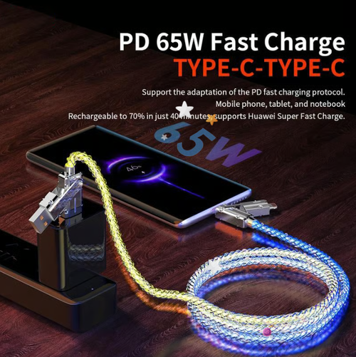 🎁Four-in-One Colorful lights Data Cable