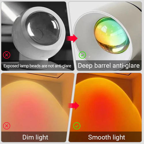 LED Sunset Projection Lamp,for Photography, Selfies, Parties - Home, Bedroom, Wedding, Camping, Valentine's Day, Halloween, Christmas Decor, Sunset Lamp