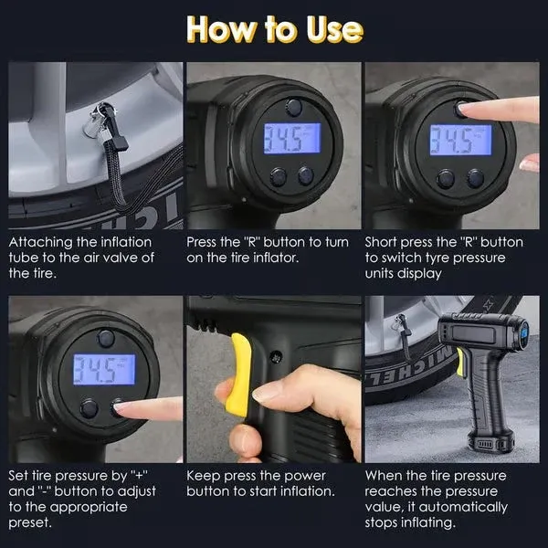 🔥 Portable Cordless Tyre Inflator