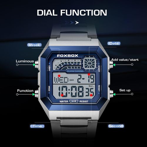 🔥Hot Sale Deals-Unisex-Digitaluhr mit quadratischem Display und Leuchtanzeige