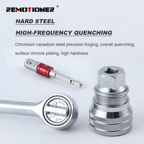 Adjustable internal hex socket ratchet wrench