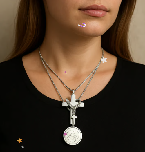 CROSS PENDANT FOR ASHES HOLY WATER