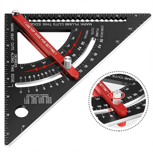7inch Aluminum Alloy Rafter Square for Carpenter