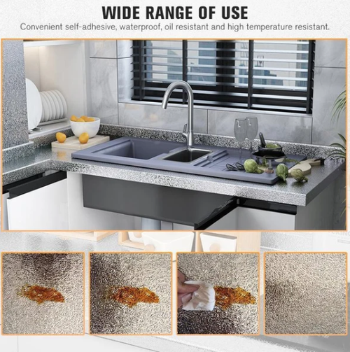 ⏰Kitchen Peel and Stick Wallpaper Backsplash Waterproof Kitchen Stickers（80CM×10M）