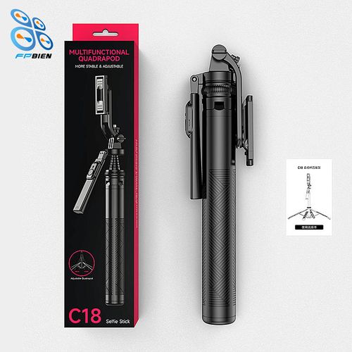 Selfie stabilizer with extendable gimbal for follow-up shooting.