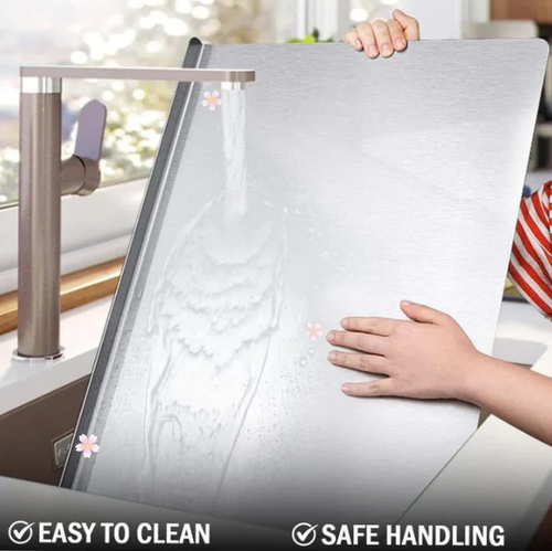 ✨ Stainless Steel Countertop Chopping Board – Hygienic, Knife-Friendly & Easy-Clean Surface 🍽️(40×50cm)