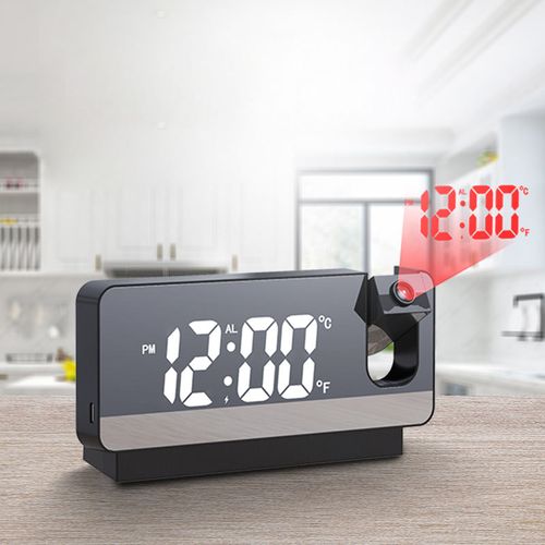 Table Projection Alarm Clock Digital Clock with 180 Meteoro Projection Alarm Clock