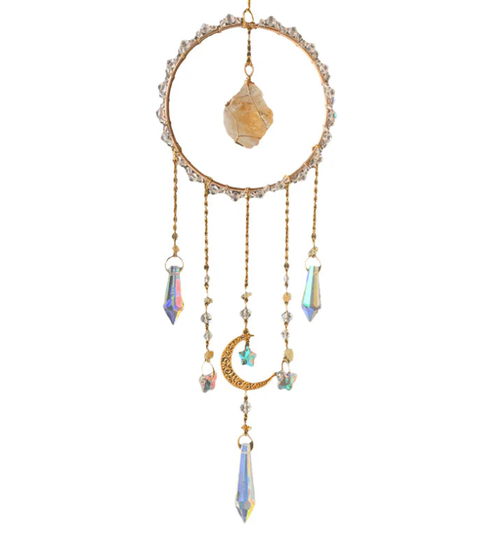 🔥Iridescent Glass Chip Ring Wind Chime