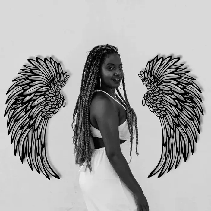 🔥 1 PAIR ANGEL WINGS METAL WALL ART WITH LED LIGHTS-🎁