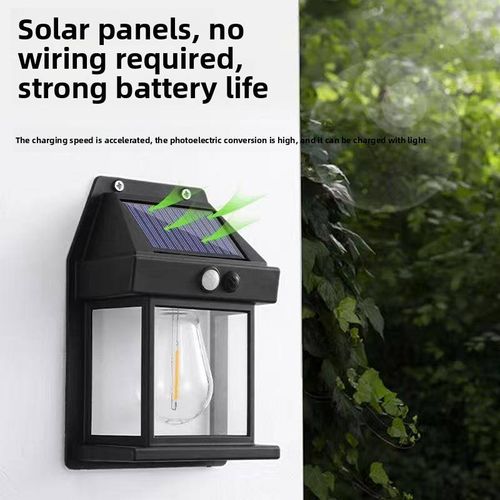 Solar Tungsten Outdoor Wall Lamp with Human Body Induction for Courtyard and Road Lighting Household Use（Limited-time offer: Buy one get one free）