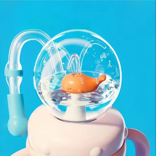 Drinking Cup With Whale Squirt, Weighted Sippy Cups With Adjustable Straps
