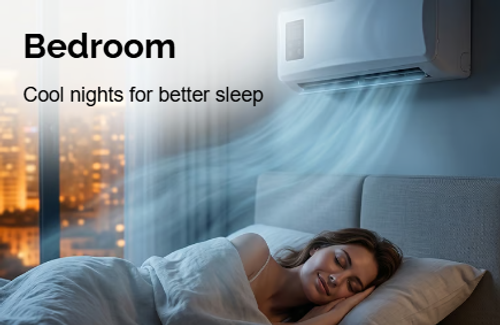 Wall-mounted air conditioner for domestic use, cooling and heating