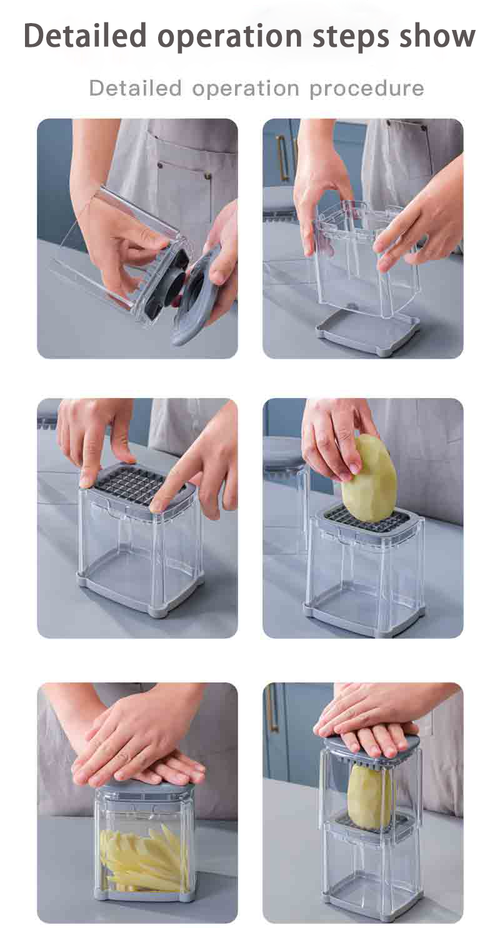Multi-Purpose Manual Plastic Hand Vegetable Slicer Grater Stainless Steel Blade Dishwasher Safe Creates Perfect Strips for