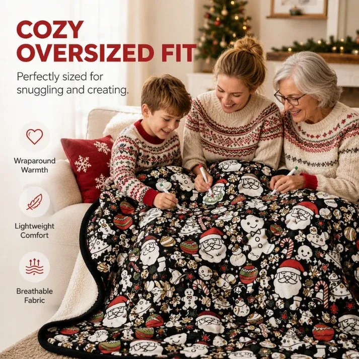 🎨Family DIY Coloring Blanket for All Ages🎁Perfect Gift For Family & Friends
