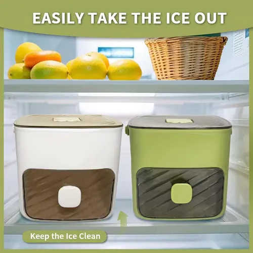Ice Cube Maker with Storage – 48 cubes at once, leak‑proof lid. Stackable, saves space. Includes ice scoop & tong. A summer essential. 🏖️✅