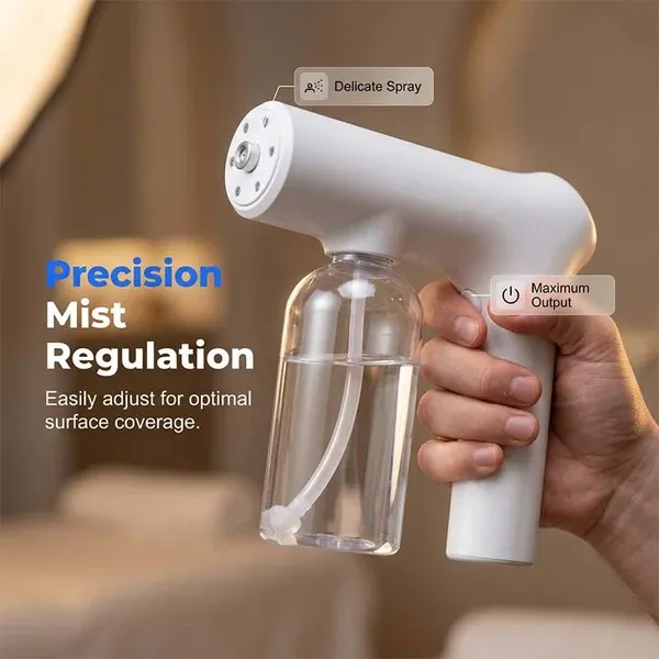 🚫 Cordless Nano Atomizer – Touchless Disinfecting, Blue Light – For Home, Office & Car 🏠