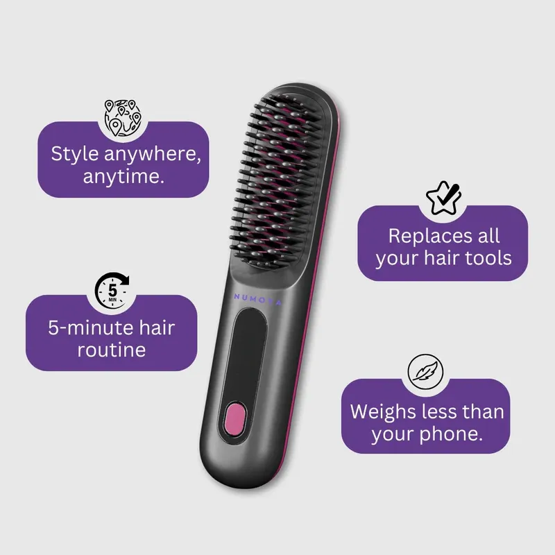 Numoya Portable Straightener Brush - GoBrush PRO