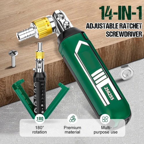 🔧14-in-1 adjustable ratchet screwdriver