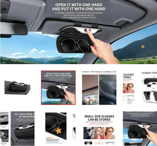 Car Visor Glasses Case