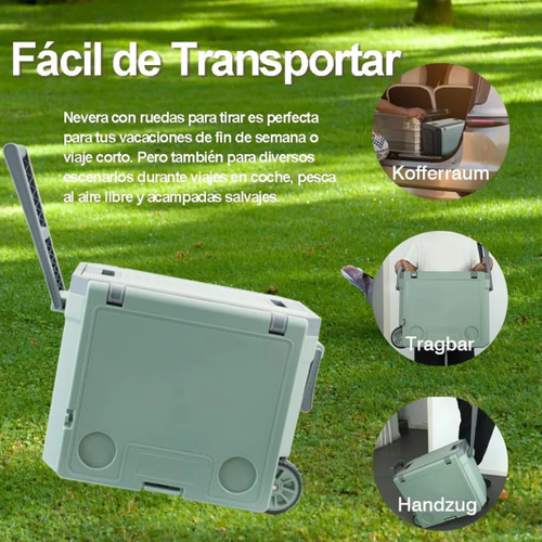 32L portable insulated cooler with wheels, table and chairs