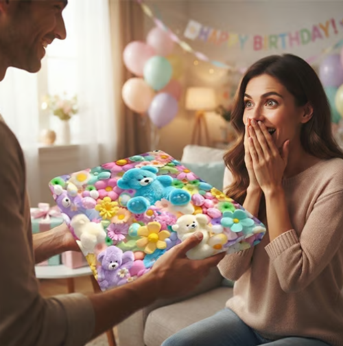 Floral Bear Blanket（1.5×2rice）