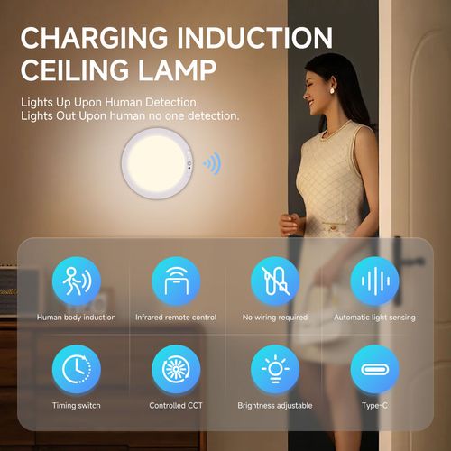 3 Color Magnetic Motion Sensor Lights with Remote, Wireless Dimmable Closet Light Battery Operated, LED Lights for Shower Pantry Shed Hallway Porch Stairs