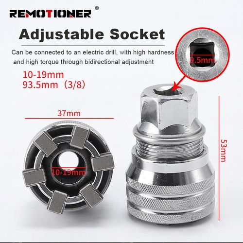 Adjustable internal hex socket ratchet wrench