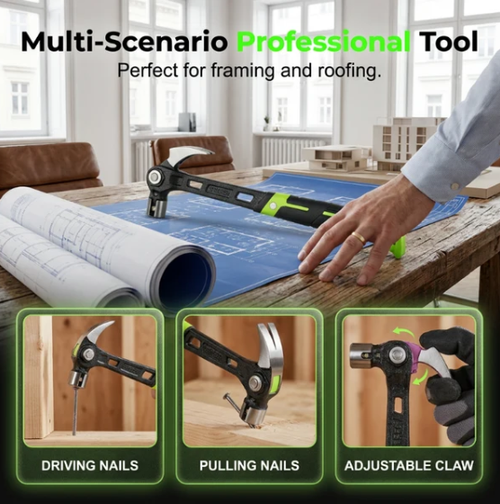 Heavy-Duty Multi-Purpose Claw Hammer – Trade-grade & heat-treated – Anti-slip grip, perfect for framing, demolition or DIY – durable and balanced