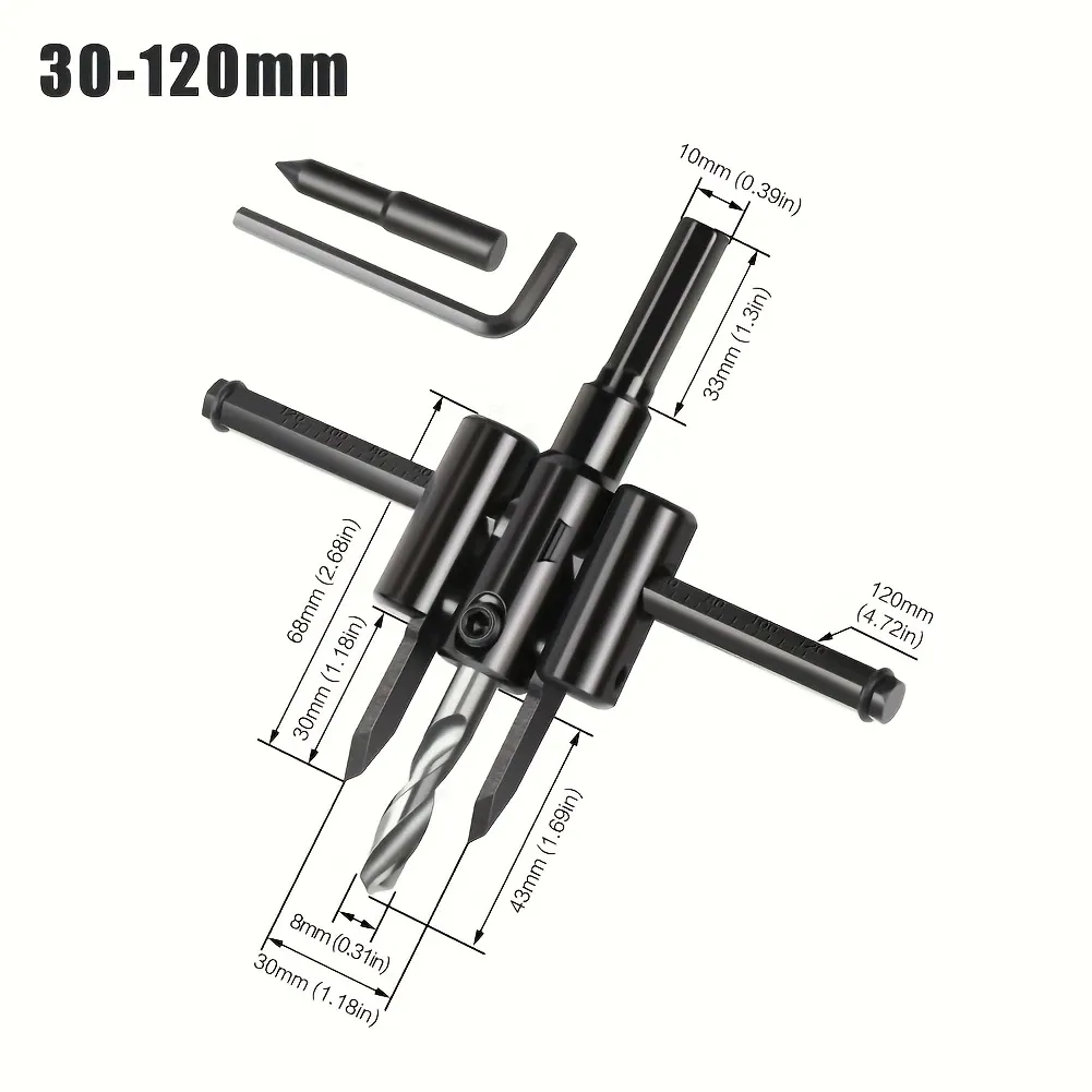 Wood, Gypsum, Plastic, and Metal - Carbide-Tipped Boring Drill Bits Set