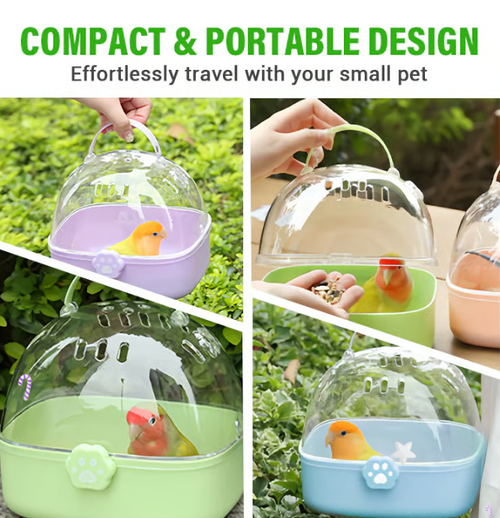 🦜Portable Bird Travel Cage with Water Bottle🏠