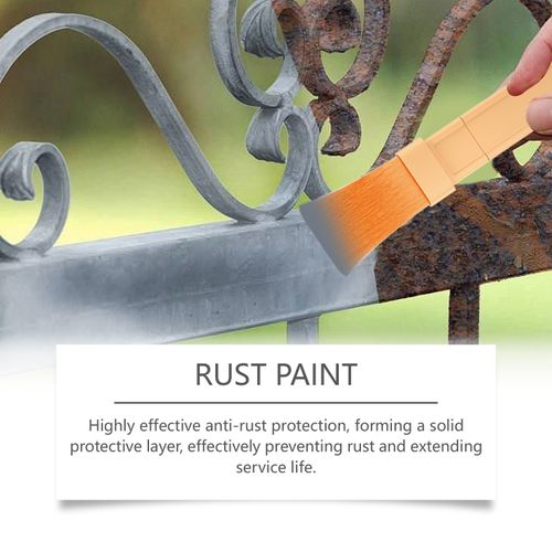 Gray Waterproof, UV-Resistant, Wear-Resistant Anti-Rust Paint with Brush（2 bottles）