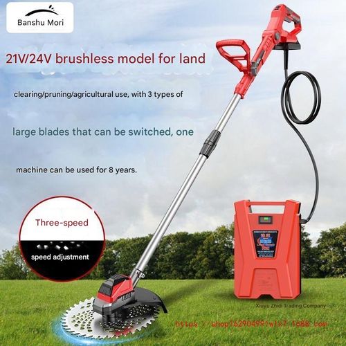 Backpack battery-powered lawnmower (includes backpack battery and multiple blades)