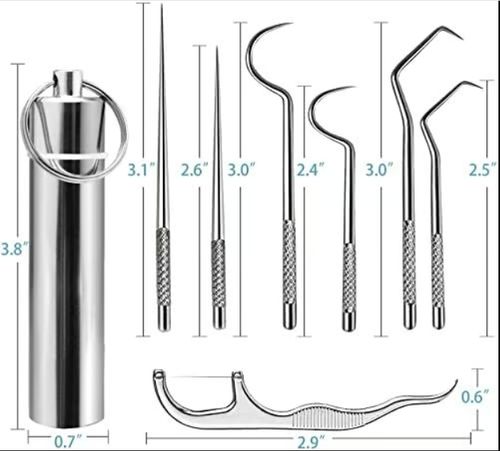 🔥Stainless Steel Toothpick Set 9pcs