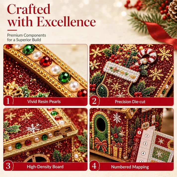 🎄3D Pearl Christmas Art Kit‑Handmade Holiday Decoration Craft ✨