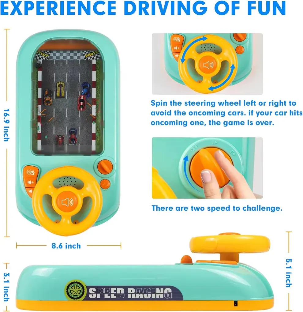 New Driving Steering Wheel TOy  TurboRace Interactive Game Set with 200 Challenges