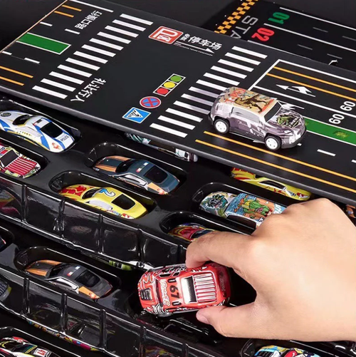🎁48 Mini Pull-Back Cars with Built-In Garage Set