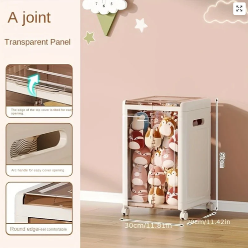 Multi-Use Foldable Transparent Storage Box with Wheels