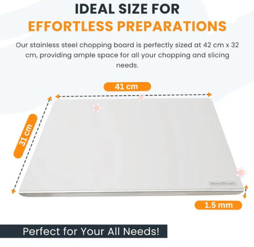 ✨ Stainless Steel Countertop Chopping Board – Hygienic, Knife-Friendly & Easy-Clean Surface 🍽️(40×50cm)