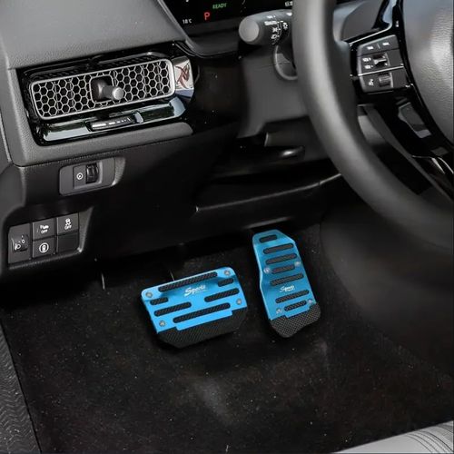 2pcs Car Pedal Pads Car Brake Pedal Pad Automatic Transmission Pedal Covers Replacement Kit Non-Slip Foot Pedal Covers Set Alloy Brake Gas Clutch Pedal Kits for Car SUV ATV
