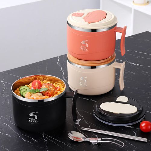 304 stainless steel instant noodle bowl with lid for heat preservation and sealing