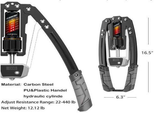 Twister Arm Exerciser with Counter Display-Adjustable 22-440lbs Hydraulic Power, Home Chest Expander
