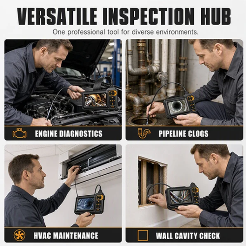 HD Inspection Endoscope – IPS Screen, IP67 Waterproof Probe