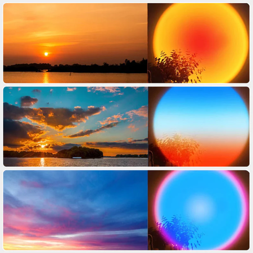 LED Sunset Projection Lamp,for Photography, Selfies, Parties - Home, Bedroom, Wedding, Camping, Valentine's Day, Halloween, Christmas Decor, Sunset Lamp