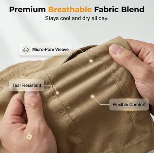 Men's Casual Cargo Shorts with Elastic Waist