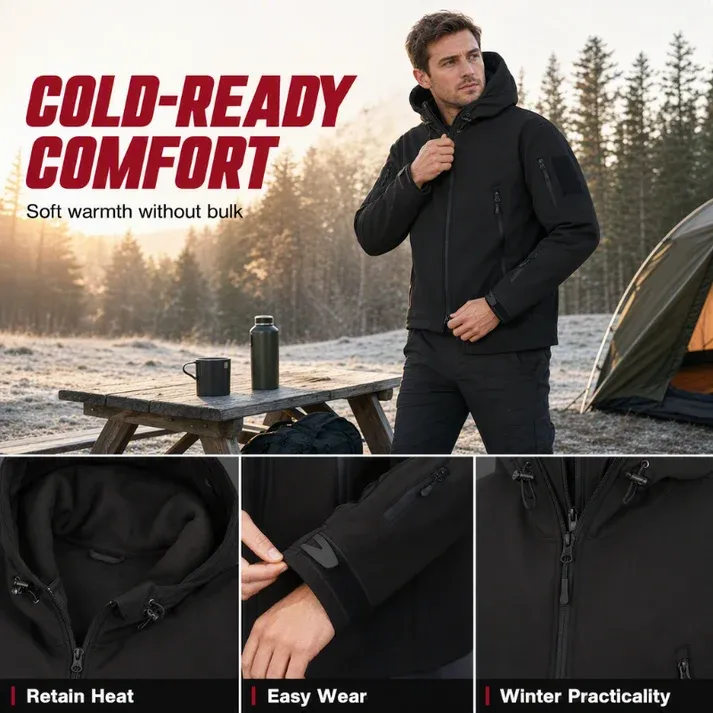 💥 Built for Wind & Rain🌧️Men's Waterproof Insulated Outdoor Jacket
