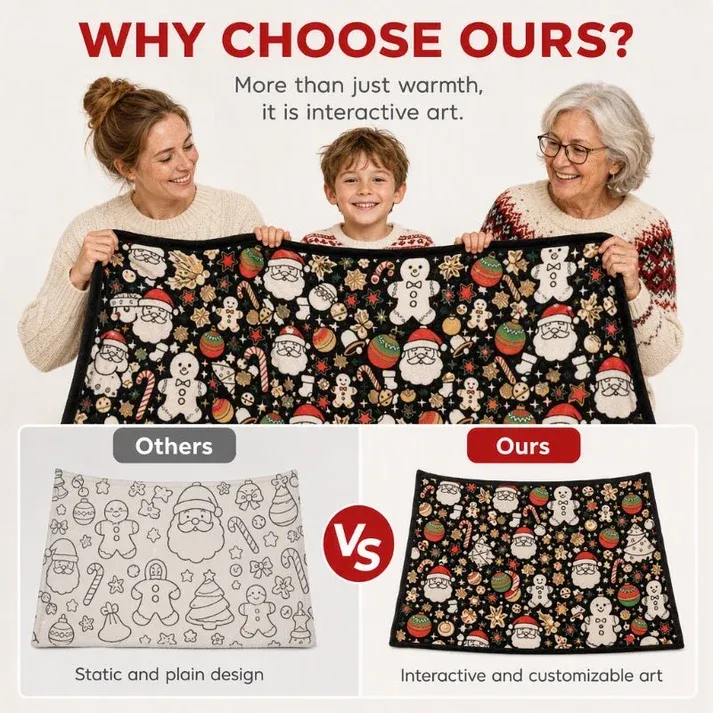 🎨Family DIY Coloring Blanket for All Ages🎁Perfect Gift For Family & Friends