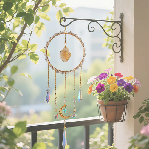 🔥Iridescent Glass Chip Ring Wind Chime