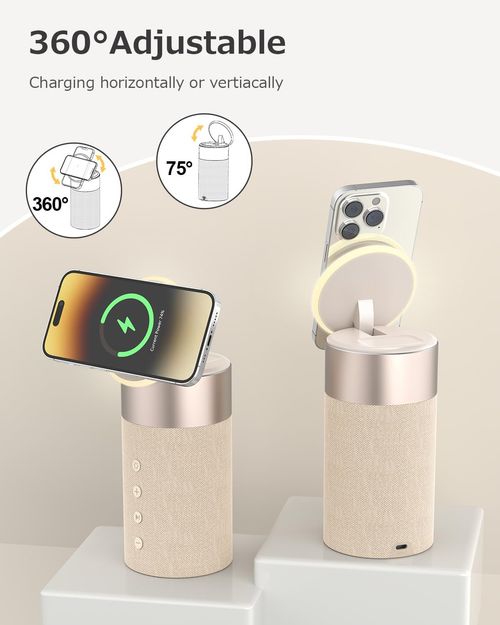 COLSUR Bluetooth Speaker,Wireless ChargerBluetooth Speakers with Night Light